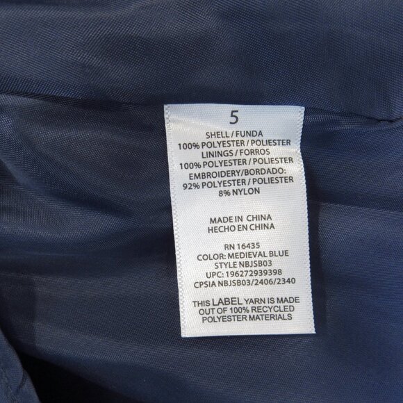 Kensie Girl Soutache Organza Blue Dress Girl's Size 5 Tinsel Ribbon Accent - Picture 8 of 9